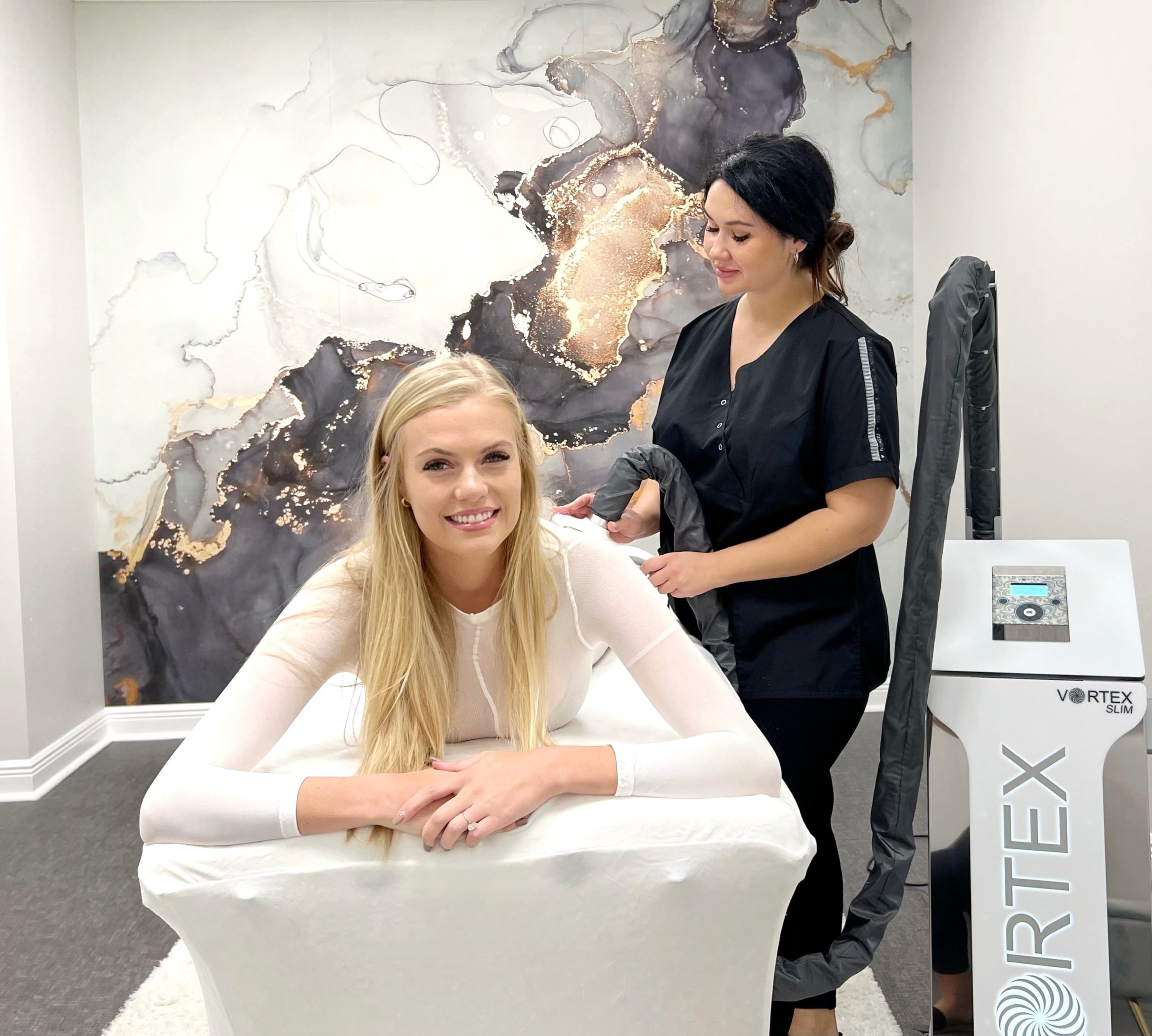 Woman is taking LPG Lipo massage