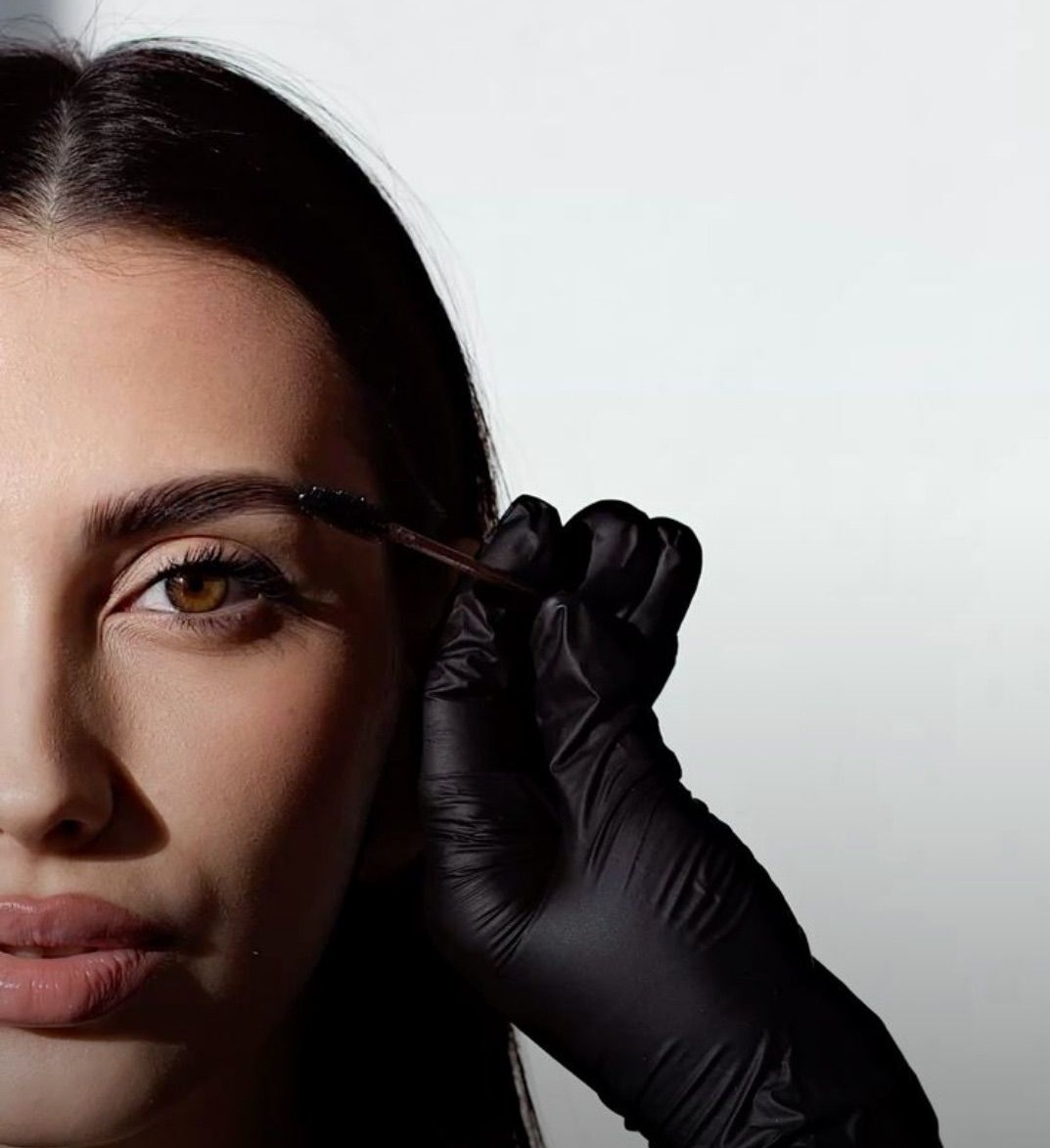 Permanent eyebrow procedure close-up