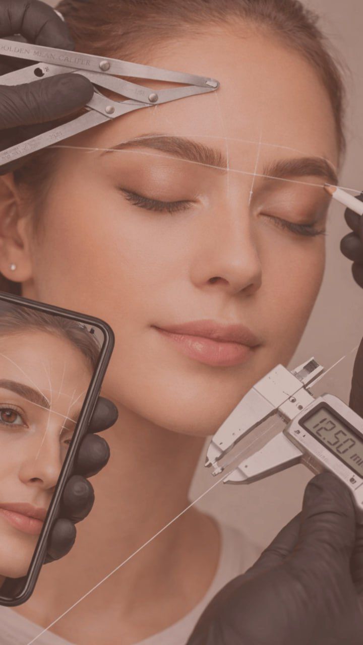 Professional brow shaping with tools