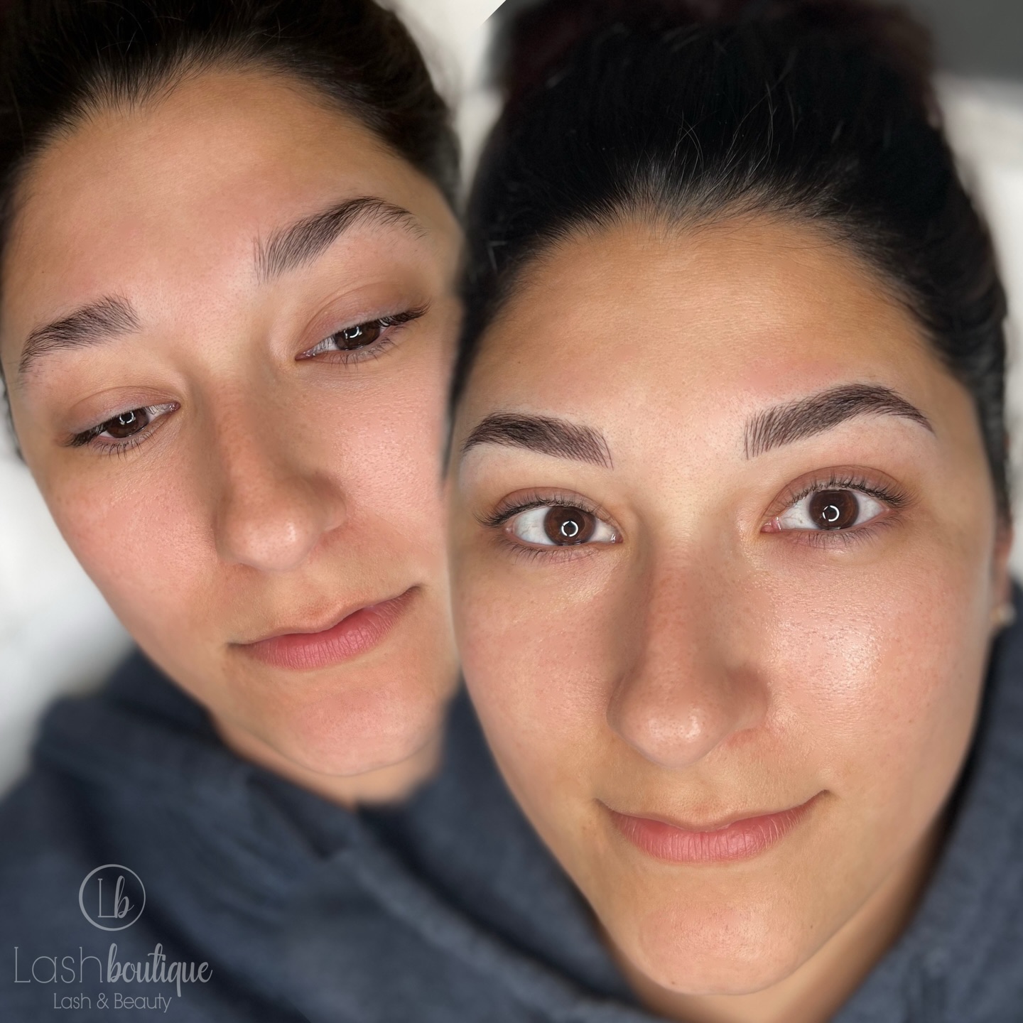 Women with fresh nano brows