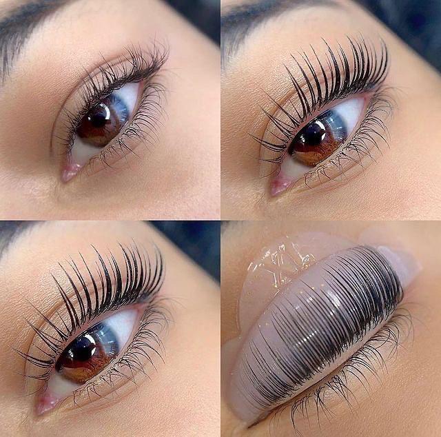 Lash lift results collage